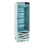 Armario Expositor de Congelación Acero Inoxidable 1 Puerta de Cristal 4 Estantes 500 Litros Gama 500/1000L 687x700x2060h mm AN501 BT CR Infrico