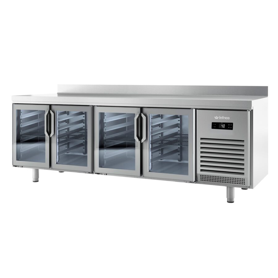 Mesa Refrigerada Con Puertas De Cristal Bmpp 2500 Cr Infrico