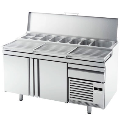 https://donbar.es/wp-content/uploads/2019/05/Mesa-Refrigerada-Acero-Inoxidable-para-Pizzas-2-Puertas-Opacas-2-Estantes-600x400-485-Litros-Gama-800-1693x800x850h-mm-MPL-1740-Infriceo.jpg