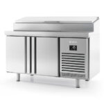 Mesa Refrigerada para Ensaladas 2 Puertas Opacas 2 Estantes 370 Litros 6 Cubetas GN 1/3 + 1 GN 1/2 Gama 700 - 1468x700x850h mm BMGN 1470 EN Infrico