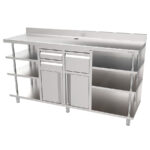 Mueble Cafetero Acero Inoxidable 2 Puertas Opacas 2 Cajones 1 Tolva Gama MCAF 1960x600x1050h mm MCAF 2000 Infrico - Imagen 6
