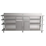 Mueble Cafetero Acero Inoxidable 2 Puertas Opacas 2 Cajones 1 Tolva Gama MCAF 2450x600x1050h mm MCAF 2500 Infrico - Imagen 3