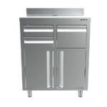 Mueble Cafetero Acero Inoxidable 2 Puertas Opacas 2 Cajones 1 Tolva Gama MCAF 820x600x1050h mm MCAF 820 Infrico - Imagen 3