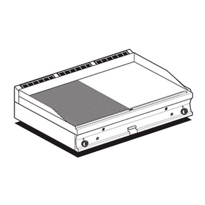 Fry-top 1/2 Liso+1/2 Estriado Cromado Sobremesa A Gas Ftlrt-712gs Lotus
