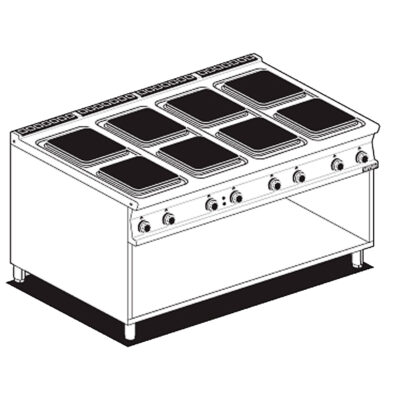 Cocina Modular De 8 Fuegos Eléctrica Pcq-916et Lotus