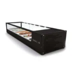 Vitrina Expositora Refrigerada para Tapas 6 Bandejas GN 1/3×40 Cristal Recto Grupo Incorporado Sobremesa Gama LOGIC TAPAS1320x388x225h mm VTLG6 Sayl