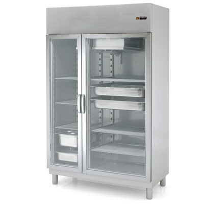 Armario Expositor Gastronorm en Acero Inoxidable Refrigerado 964 Litros 1 Puerta de Cristal Gama GN 21 AGVD-125 Docriluc