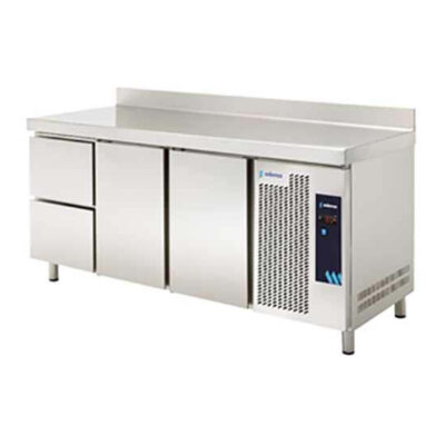 Mesa Refrigerada Gastronorm Serie GN 11 2 Cajones con 2 Estantes con 2 Puertas Opacas 455 Litros MPG-180 HC HDD Edenox