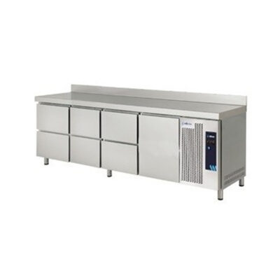 Mesa Refrigerada Gastronorm Serie GN 11 6 Cajones 1 Estantes 1 Puerta Opaca 615 Litros MPG-225 HC HHHD Edenox