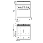 Cocina-4-Fuegos-+-Horno-GN-2-1-Vitrocerámica-Modular-GAMA-Macros-700---800x714x900h-mm-E7P4-VTR+FE-BERTO’S1