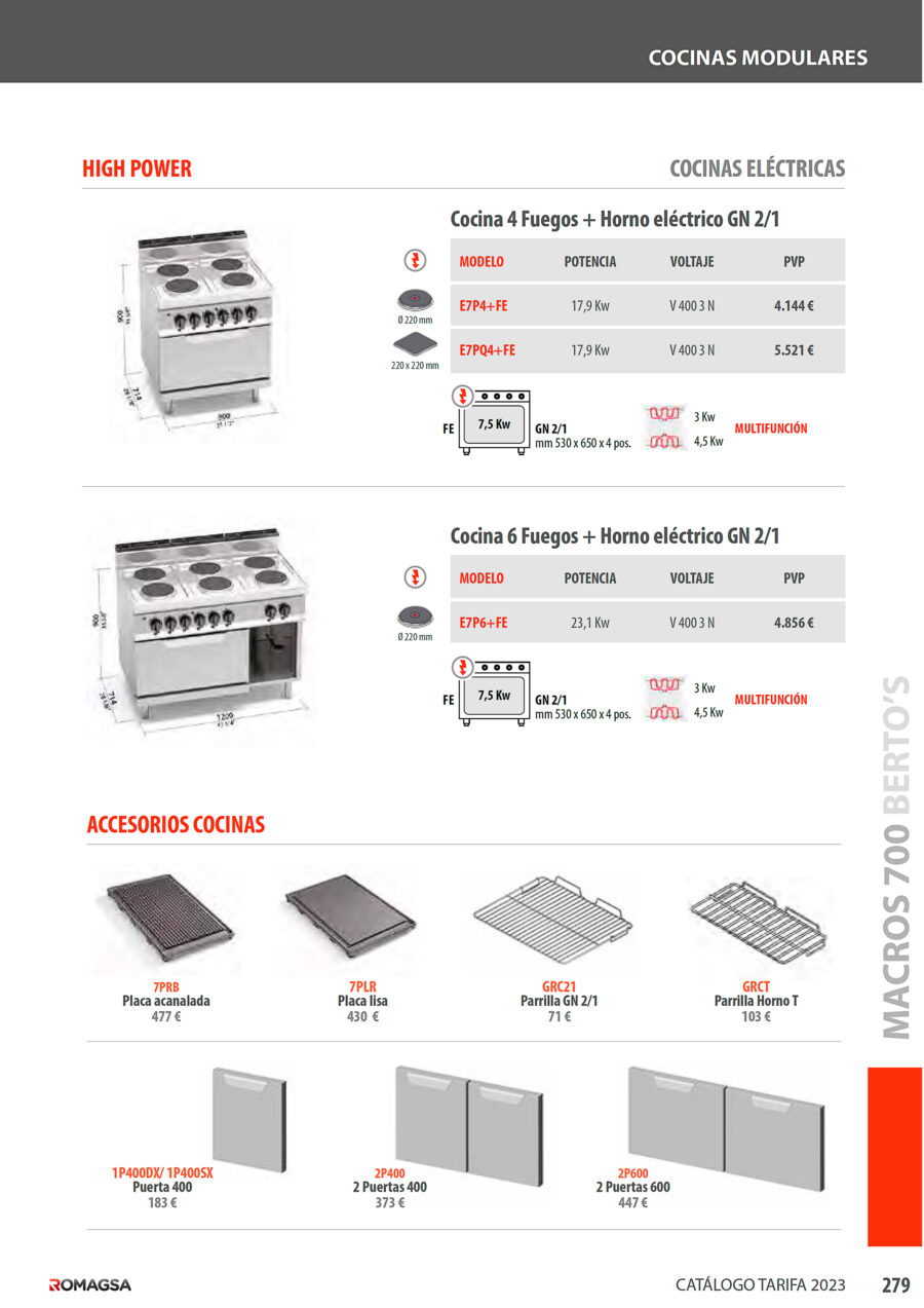 Cocina-4-Fuegos-Modular-Eléctrica-+-Horno-eléctrico-GN-2-1-GAMA-Macros-700---800x714x900h-mm-E7P4+FE-BERTO’S12