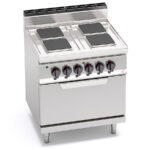 Cocina-4-Fuegos-Modular-Eléctrica-+-Horno-eléctrico-GN-2-1-GAMA-Macros-700---800x714x900h-mm-E7PQ4+FE-BERTO’S