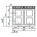 Cocina-4-Fuegos-Modular-Eléctrica-+-Horno-eléctrico-GN-2-1-GAMA-Macros-700---800x714x900h-mm-E7PQ4+FE-BERTO’S-8