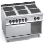 Cocina-6-Fuegos-Eléctrica-+-Horno-Modular-GAMA-Máxima-900---1200x900x900h-mm-E9PQ6+FE-BERTO’S