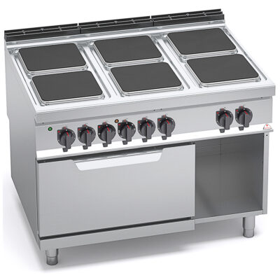 Cocina-6-Fuegos-Eléctrica-+-Horno-Modular-GAMA-Máxima-900---1200x900x900h-mm-E9PQ6+FE-BERTO’S