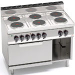 Cocina-6-Fuegos-Modular-Eléctrica-+-Horno-eléctrico-GN-2-1-GAMA-Macros-700---1200x714x900h-mm-E7P6+FE-BERTO’S