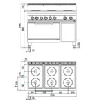 Cocina-6-Fuegos-Modular-Eléctrica-+-Horno-eléctrico-GN-2-1-GAMA-Macros-700---1200x714x900h-mm-E7P6+FE-BERTO’S7