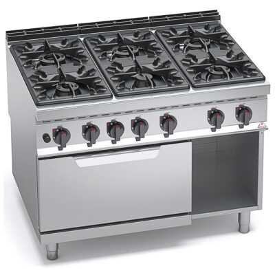 Cocina-6-Fuegos-Sobre-Horno-a-Gas-2-1-Modular-GAMA-Máxima-900---1200x900x900h-mm-G9F6+FG-BERTO’S