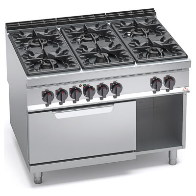 Cocina-6-Fuegos-a-Gas-+-Horno-Eléctrico-2-1-Modular-GAMA-Máxima-900---1200x900x900h-mm-G9F6+FE-BERTO’S