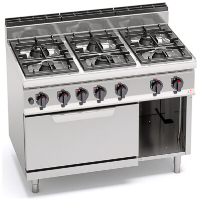 Cocina-6-Fuegos-a-Gas-+Horno-GN-2-1-Modular-GAMA-Macros-700---1200x714x900h-mm-G7F6+FG-BERTO’S