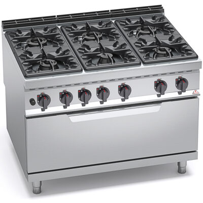 Cocina-6-Fuegos-a-Gas-+-Horno-Maxi-Modular-GAMA-Máxima-900---1200x900x900h-mm-G9F6+T-BERTO’S