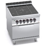 Cocina-Vitrocerámica-4-Fuegos-+-Horno-GN-2-1-Modular-GAMA-Máxima-900---800x900x900h-mm-E9P4P-VTR+FE-BERTO’S