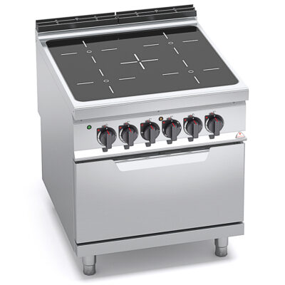 Cocina-Vitrocerámica-4-Fuegos-+-Horno-GN-2-1-Modular-GAMA-Máxima-900---800x900x900h-mm-E9P4P-VTR+FE-BERTO’S