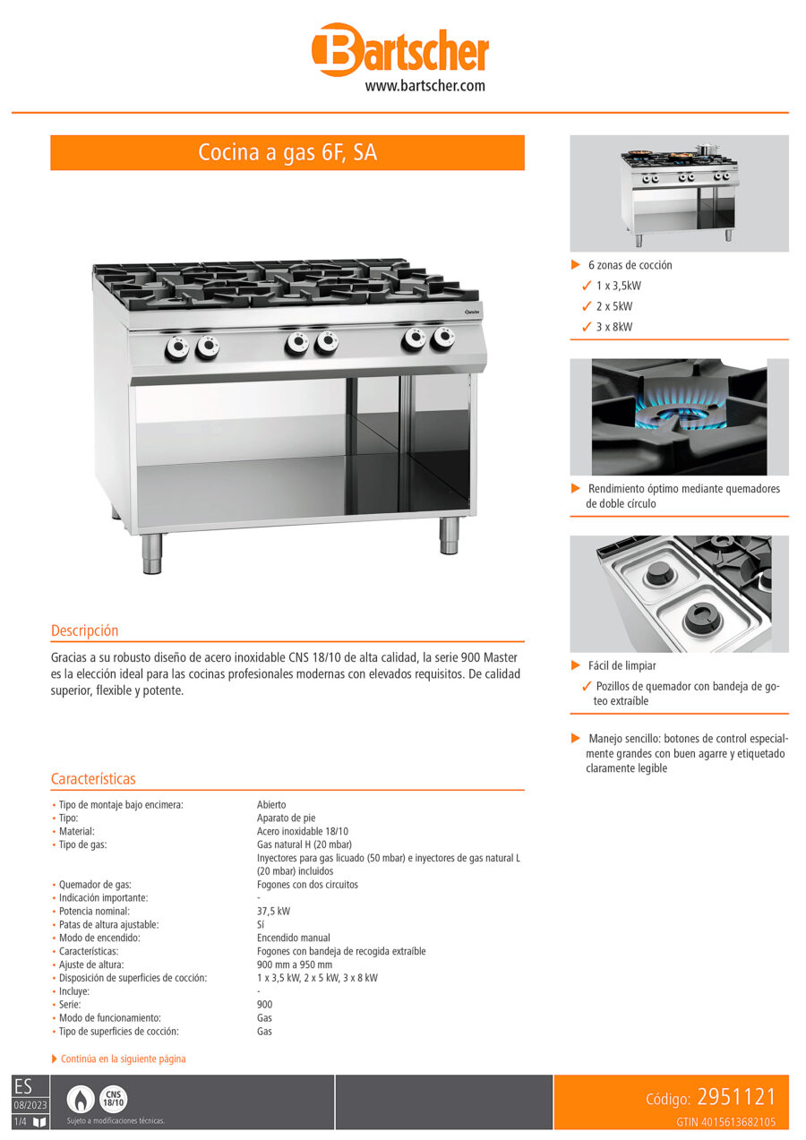 Cocina-a-Gas-6-Fuegos-Modular-Gama-900---1200x900x900h-mm-2951121-Bartscher.2jpg