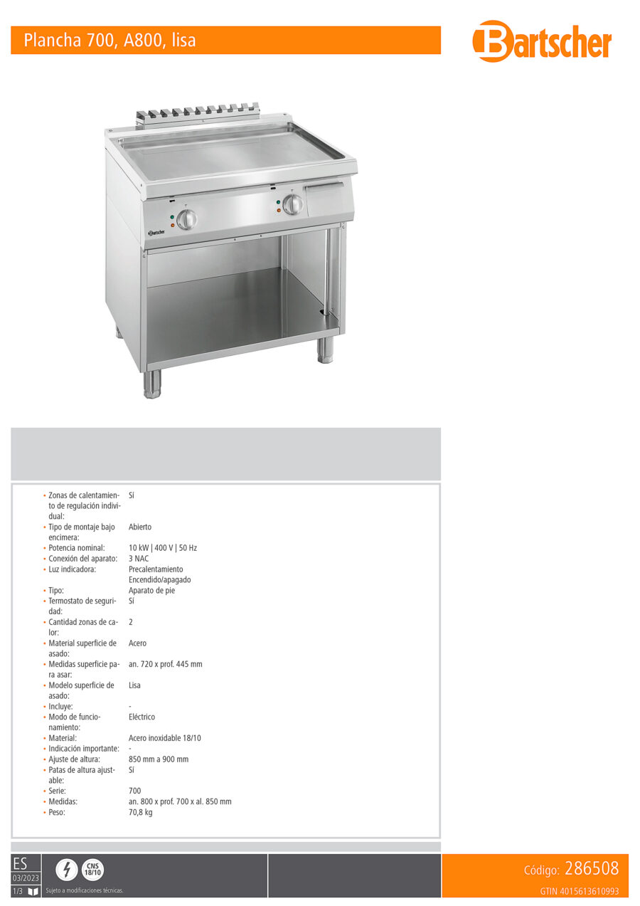 Plancha-Eléctrica-Acero-Inoxidable-Modular-Placa-Lisa-Gama-700---800x700x850h-mm-2865083