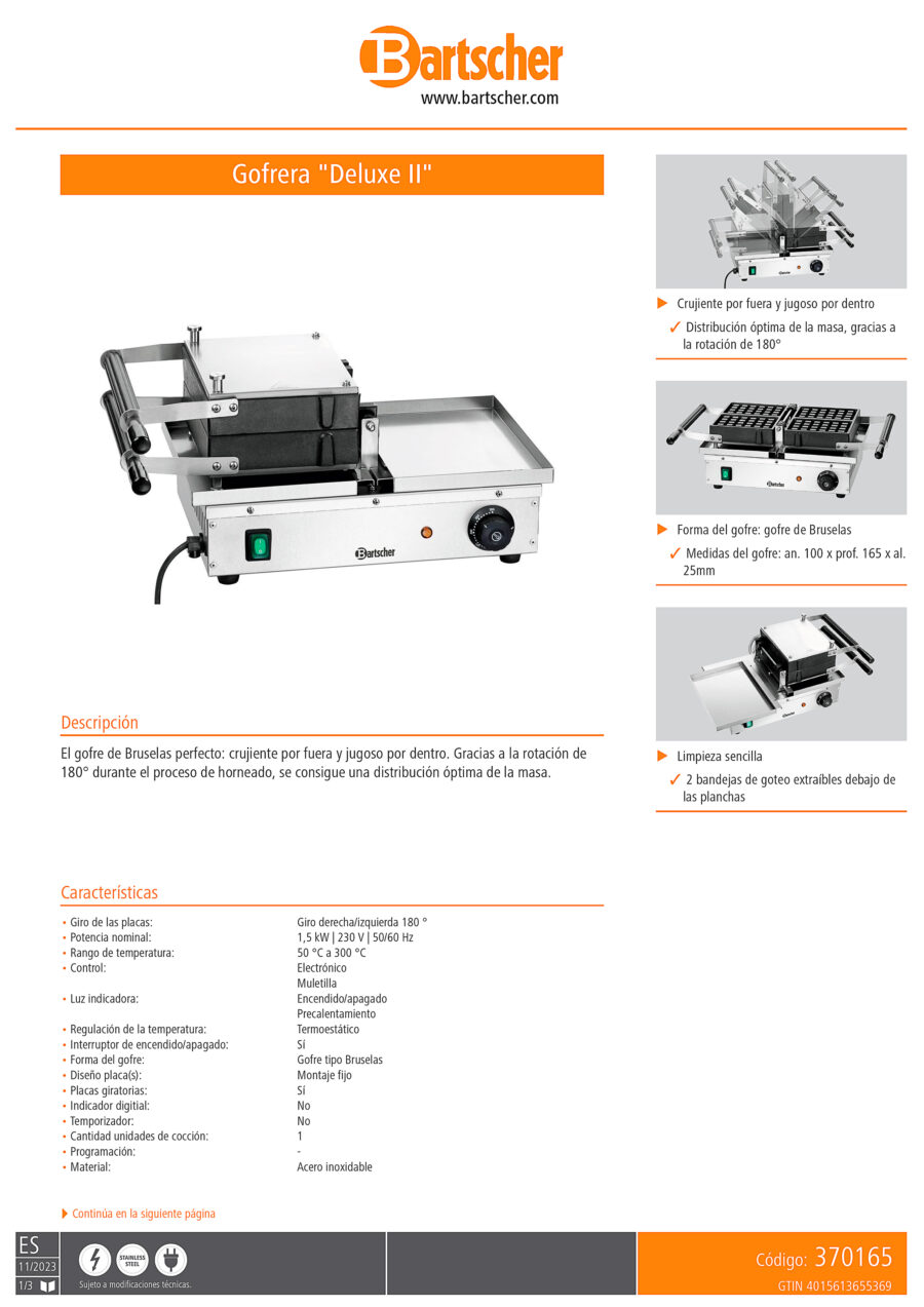 Gofrera-Eléctrica-1-Placa-Gama-Deluxe-525x340x250h-mm-370165-Bartscher.1jpg