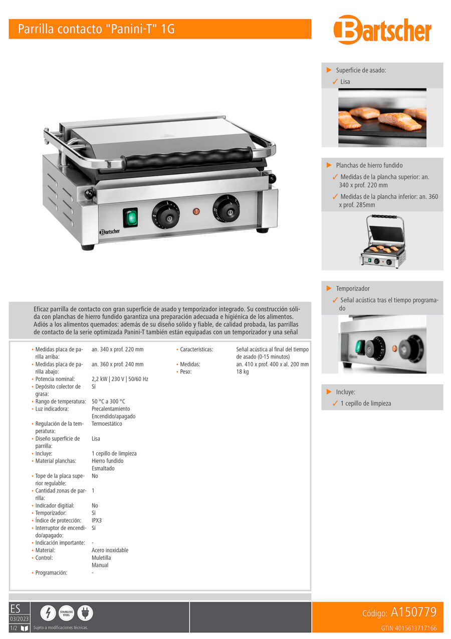 Grills-de-Contacto-Simple-Lisa-Arriba-y-Abajo-Eléctrica-410x400x200h-mm-A150779-Bartscher2