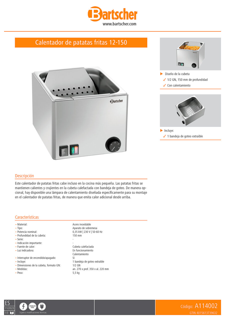 Mantenedor-de-Fritos-Gama-SNACK-270x350x20h-mm-A114002-Bartscher2