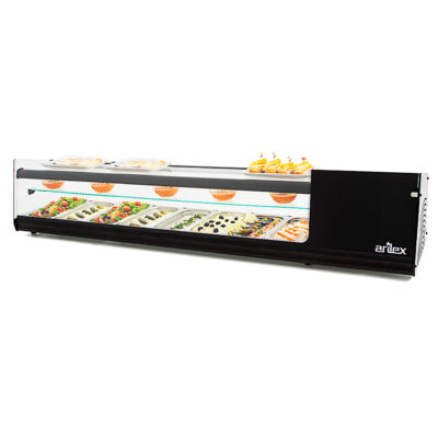 Vitrina-Expositora-Refrigera-para-Tapas-Cristal-Recto-Sobre-mostrador-8-Bandejas-GN1-3---1808x390x375h-mm-8VTG-TRIPLE-ARILEX