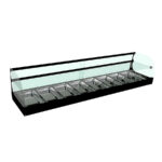 Vitrina Expositora Refrigerada de Tapas 2 Pisos Motor Remoto 8 Cubetas GN1-3 Cristal Curvo Color Negro 1487x390x315h mm IRON 8 2P REMOTA Movilfrit