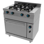 Cocina a Gas 4 Fuegos con Horno Modular 800x600x850h mm SERIE 600 EV 614 Jemi