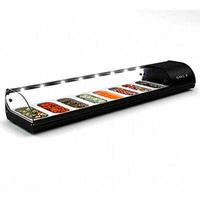 https://donbar.es/wp-content/uploads/2025/05/Vitrina-Expositora-Refrigerada-para-Tapas-6-Bandejas-GN-1-3x40-Cristal-Curvo-Sobremesa-Gama-CLLASSIC-1438x395x245h-mm-V6N-Sayl.jpg
