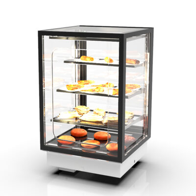 Vitrina Expositora Caliente Integra Drop-In Cristal Recto 3 Estantes 600x600x815h mm DP-60-80CG Sayl