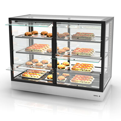 Vitrina Expositora Caliente Integra Grupo Compacta Cristal Recto 3 Estantes1200x600x950h mm IN120-90CS Sayl