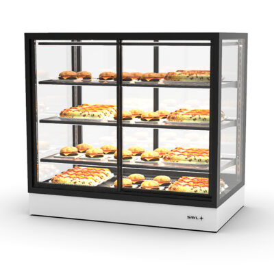 Vitrina Expositora Caliente Sobremostrador Integra Compacta Cristal Recto 1000x600x950h mm IN-100-90CA Sayl