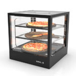 Vitrina Expositora Caliente Sobremostrador Integra Compacta Cristal Recto 2 Estantes 600x600x650h mm IN-60-60CG Sayl