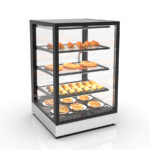 Vitrina Expositora Caliente Sobremostrador Integra Compacta Cristal Recto 3 Estantes 600x600x950h mm IN-60-90C Sayl