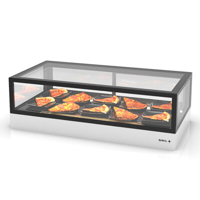 Vitrina Expositora Caliente Sobremostrador Integra Compacto Cristal Recto1200x600x400h mm IN-120-40C Sayl