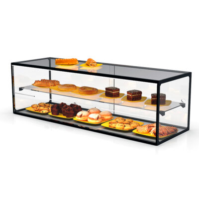 Vitrina Expositora Neutra para Pastelería 1 Estante Cristal Recto Sobremesa 1200X390X375h mm EP36B Sayl