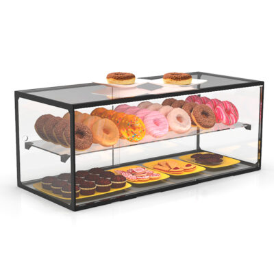 Vitrina Expositora Neutra para Pastelería 1 Estante Cristal Recto Sobremesa 920X390X375h mm EP36ML Sayl