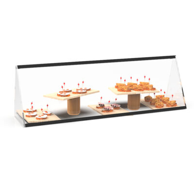 Vitrina Expositora Neutra para Pastelería Cristal Recto Sobremesa Gama Pitágoras 1120X340X240h mm ESR36-B Sayl