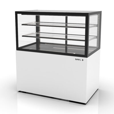 Vitrina Expositora Neutra para Pastelería Integra con Base Cristal Recto 2 Estantes 1000x600x1100h mm IN100/50-110N Sayl