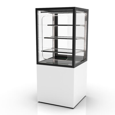 Vitrina Expositora Neutra para Pastelería Integra con Base Cristal Recto 3 Estantes 600x600x1400h mm IN60/80-140NG Sayl
