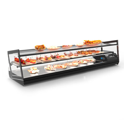 Vitrina Expositora Refrigerada Cuba Plana 1 Estante Cristal Recto Sobremesa Gama KUBE 1320x395x360h mm VCKB6P Sayl