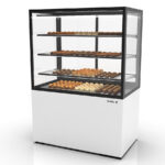 Vitrina Expositora Refrigerada con Control de Humedad para Pastelería Integra con Base Cristal Recto 3 Estantes 1000x600x1400h mm IN100/80-140H Sayl