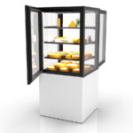 Vitrina Expositora Refrigerada con Control de Humedad para Pastelería Integra con Base Cristal Recto 3 Estantes 600x600x1400h mm IN60/80-140HA Sayl
